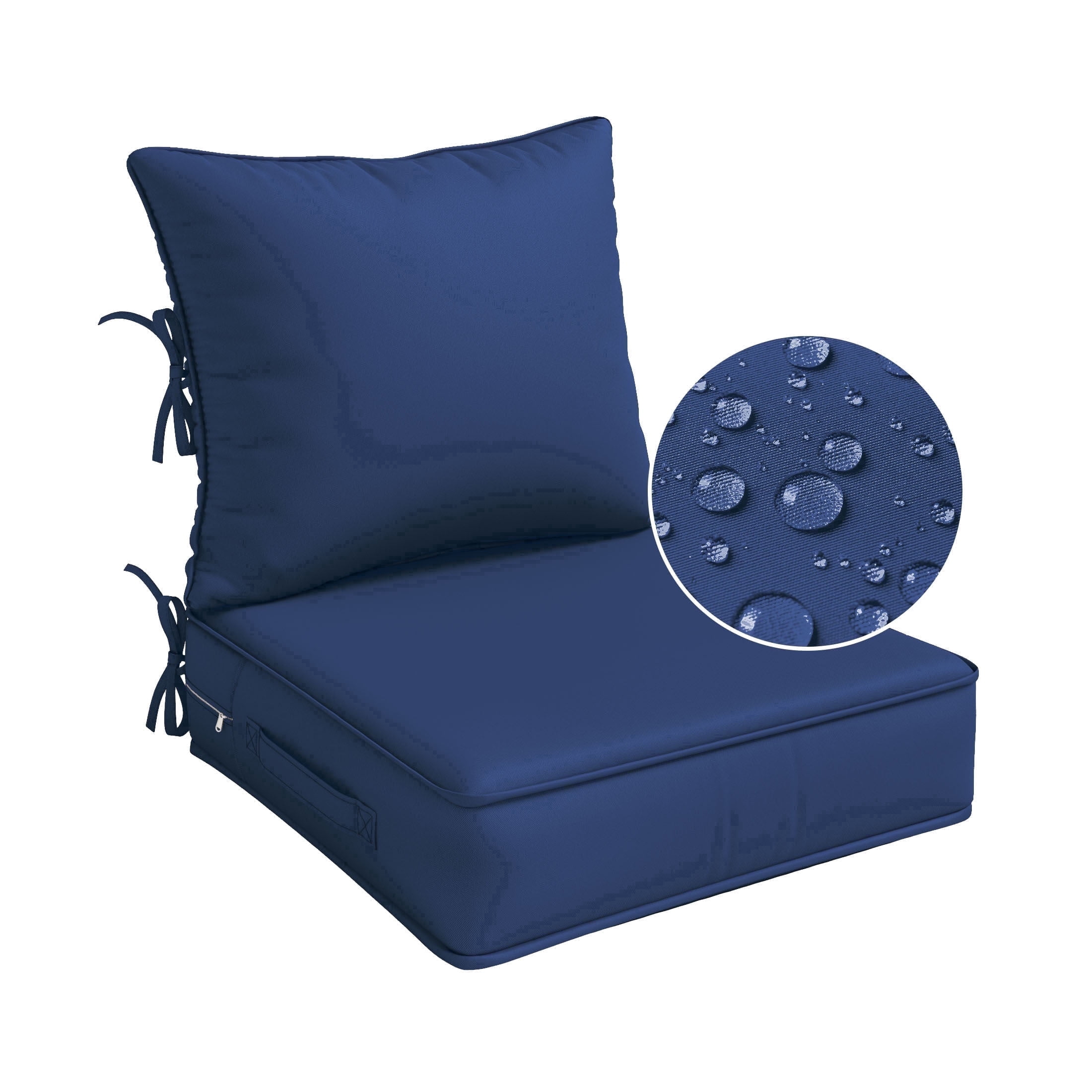 Kimunuk Outdoor Deep Seat Cushion Set for Patio Furniture, Splash-Proof & Fade Resistant, 24" L X 24" W X 5" H, Blue
