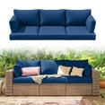 thumbnail image 1 of Pakunoda Outdoor Cushions Replacement, 8 Piece Sectional Cushion Fits 3-Seat, 4” Foam Deep Seat, for Patio Rattan Wicker Replacement Cushion, Liner&Cover, Blue, 1 of 7
