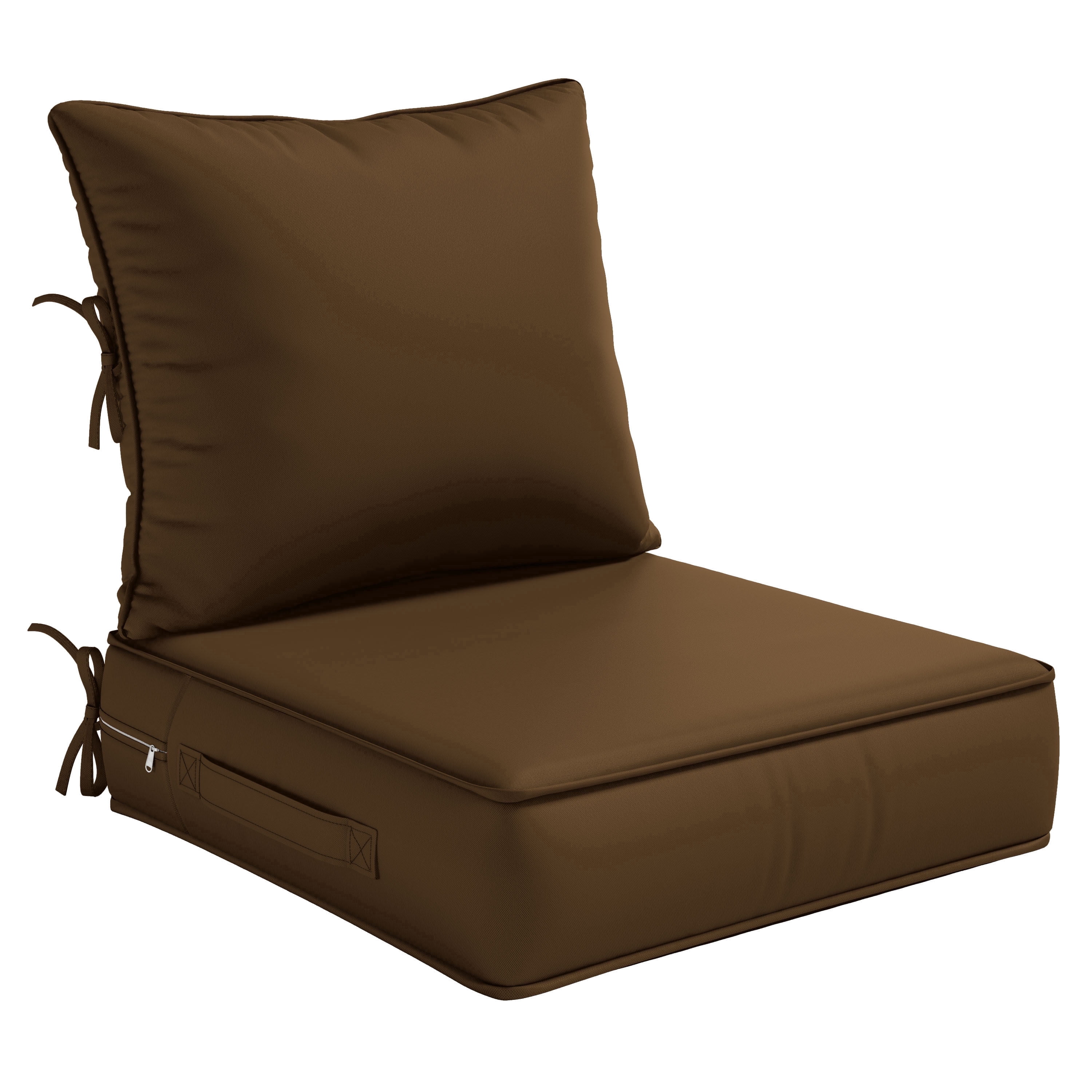 Pakunoda Patio Cushions for Outdoor Furniture 24” X 24” X 5”, Water Resistant Outdoor Deep Seat Cushions, Fade Resistant Replacement Cushions for Outdoor Furniture, Chocolate