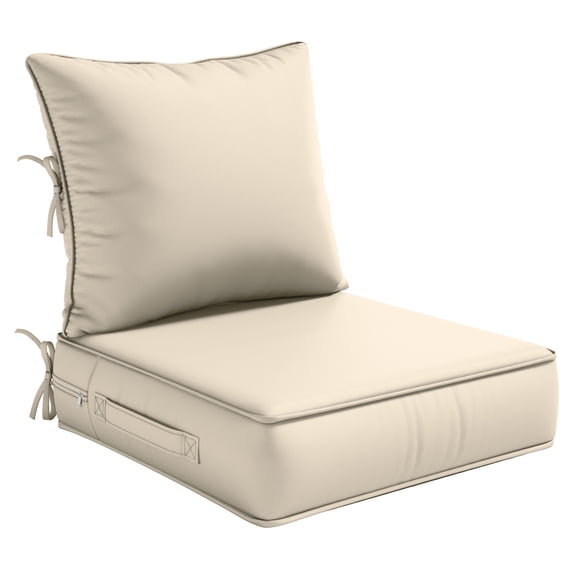 Pakunoda Patio Cushions for Outdoor Furniture 24” X 24” X 5”, Water Resistant Outdoor Deep Seat Cushions, Fade Resistant Replacement Cushions for Outdoor Furniture, Cream