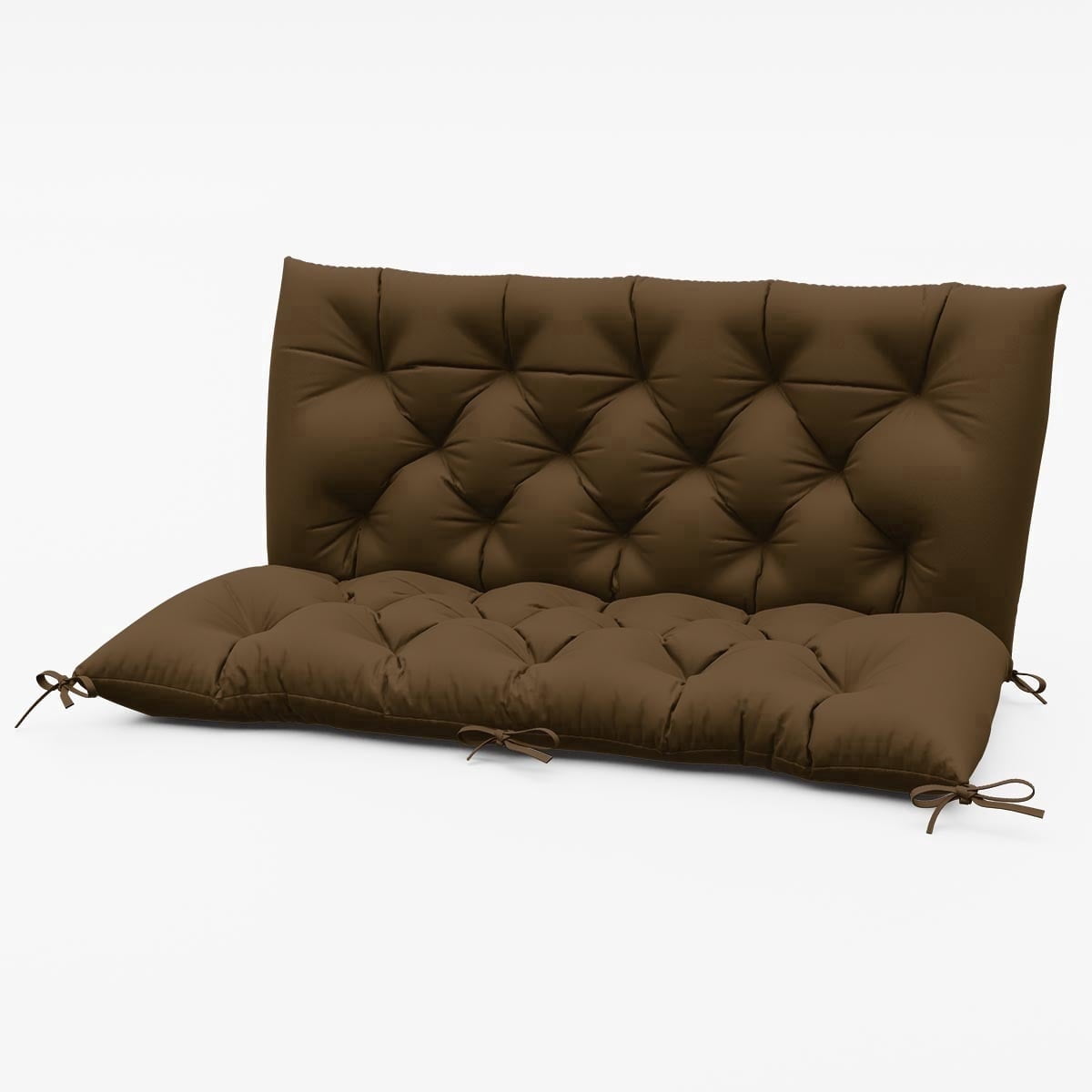 Pakunoda Porch Swing Cushions 47” X 40” X 5”, 2-3 Seater Bench Cushion with Backrest, Waterproof Replacement Outdoor Cushion with Tie, Chocolate