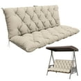 thumbnail image 1 of Pakunoda Porch Swing Cushions 47” X 40” X 5”, 2-3 Seater Bench Cushion with Backrest, Waterproof Replacement Outdoor Cushion with Tie, Cream, 1 of 5