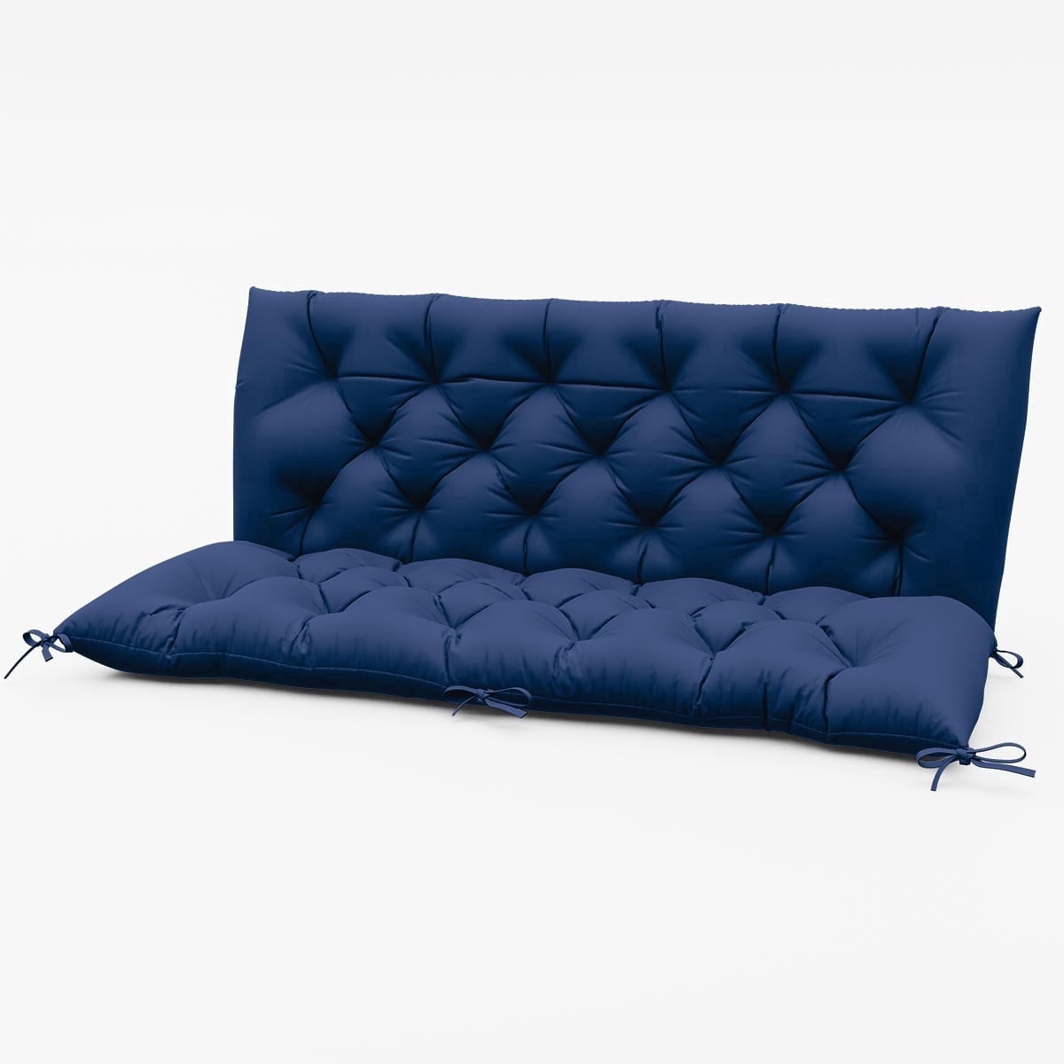 Pakunoda Porch Swing Cushions 60” X 40” X 5”, 2-3 Seater Bench Cushion with Backrest, Waterproof Replacement Outdoor Cushion with Tie, Blue