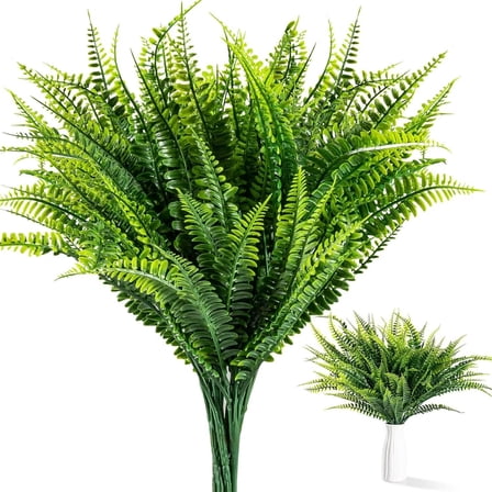 Pakyozj 1 PCS Fake Fern - Artificial Ferns for Outdoors Faux Ferns for Outdoor Planter Large Outdoor Patio Decor Boston Fern Artificial Plants Faux Greenery Outdoor Porch Decor