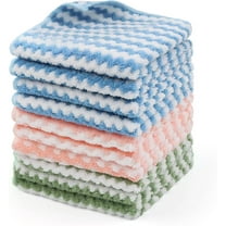 Pakyozj 10 Pcs Microfiber Cleaning Cloth, Super Soft Absorbent Dish Towels Rags Cloths for Washing Dishes and Kitchen Drying Cleaning House Keeping Random Color