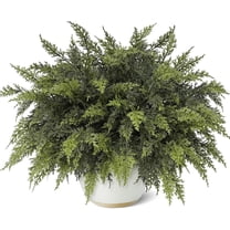 Pakyozj 18" Real Touch Cedar Branches -6 Pcs, Artificial Christmas Cedar Branch Realistic Fake Pine Picks Faux Greenery Plants Stem for Vase DIY Crafts Garland Wreath Indoor Outdoor Home Decor