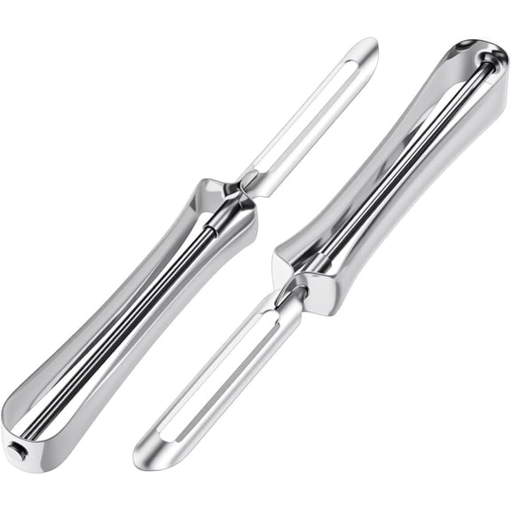 Pakyozj 2 Pack Stainless Steel Kitchen Vegetable Peelers, Ergonomic Rotary Peeler for Carrot Potato Fruit Dishwasher Safe Kitchen Tool