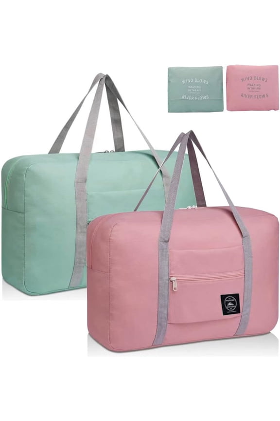 2 Pack Travel Duffle Bag, For Airlines Personal Item Bag,Travel Duffel Bag Weekender Bags Underseat (Lightweight Foldable) Carry-on Luggage
