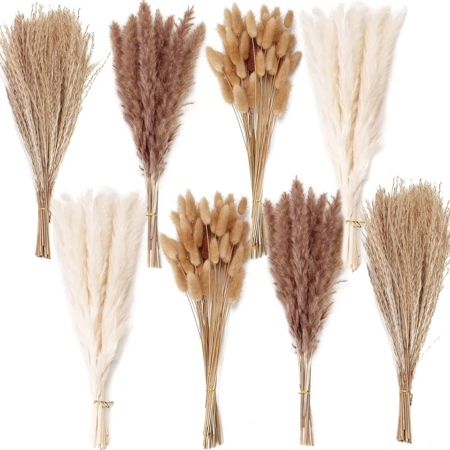 Pakyozj 200PCS Dried Flower Bouquet – Pampas Grass Decor, Floral Decor for Home, Wedding, and Boho Style | Perfect for Vases, Fall, Spring, Summer, and Winter Arrangements