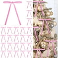 thumbnail image 1 of Pakyozj 24 Pcs Pink Velvet Bows for Christmas Tree, Elegant Christmas Tree Bows, 5x7 Inch Pre-Tied Ribbon Bows for Wreaths, Gifts, and Holiday Decor, Velvet Bow Ornaments for Xmas Trees, 1 of 6
