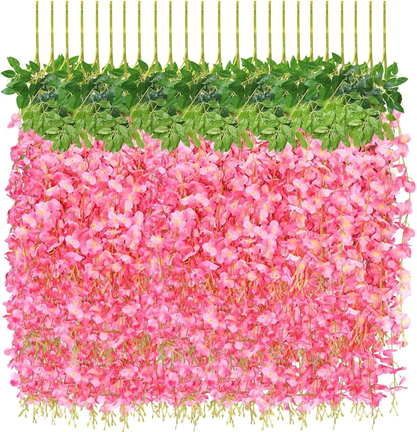Pakyozj 24PCS Wisteria Hanging Flowers, 3.6ft Fake Wisteria Vines ...