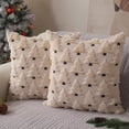 thumbnail image 1 of Pakyozj Christmas Pillow Covers 18x18 inch Set of 2 Xmas Decorations Soft Plush Faux Fur Wool Beige Christmas Tree Throw Pillow Cases Winter Holiday Decor for Sofa Living Room, 1 of 6