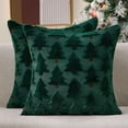 thumbnail image 1 of Pakyozj Christmas Pillow Covers 18x18 inch Set of 2 Xmas Decorations Soft Plush Faux Fur Wool Green Christmas Tree Throw Pillow Cases Winter Holiday Decor for Sofa Living Room, 1 of 6