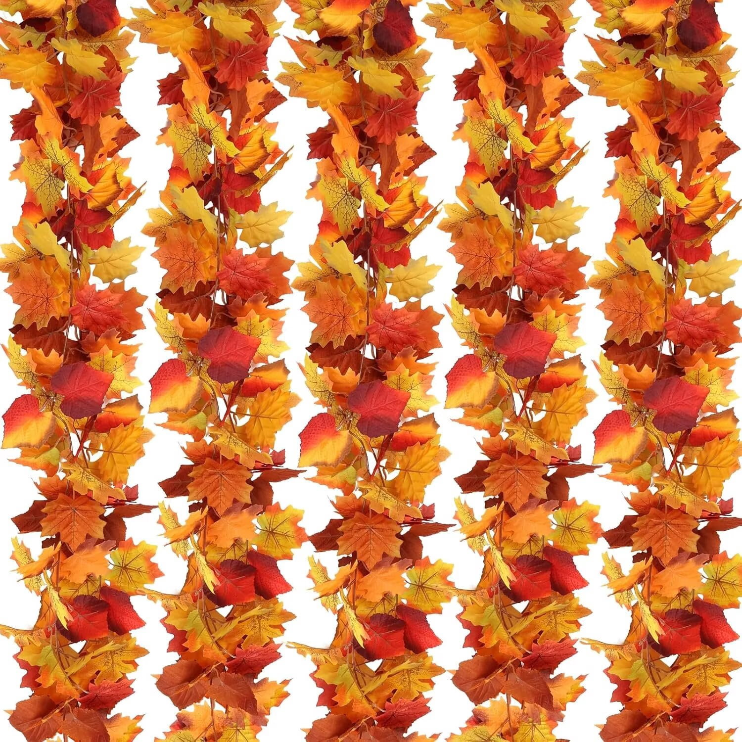 Outdoor Fall Autumn Railing Pakyozj Fall Leaves Garland Decorations for Home, Autumn Leaf Garland ...