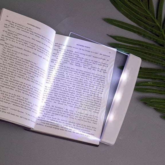 Pakyozj Flat Book Light Page Book Light for Reading in Bed at Night Clear LED Book Full Page Light Illuminator Panel Plate Lamp Board Wireless