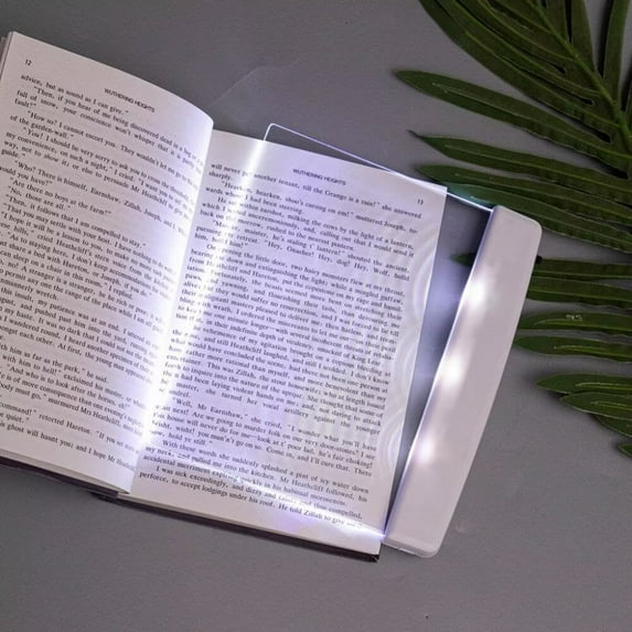 Pakyozj Flat Book Light Page Book Light for Reading in Bed at Night Clear LED Book Full Page Light Illuminator Panel Plate Lamp Board Wireless