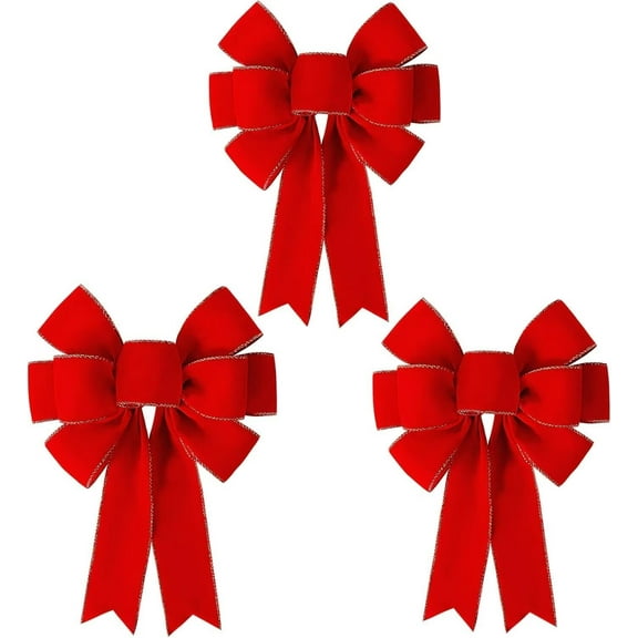 Pakyozj Red Christmas Bows Large Velvet Bow for Wreaths, Tree, Outside Decorating, Outdoor (12 * 14 inch)