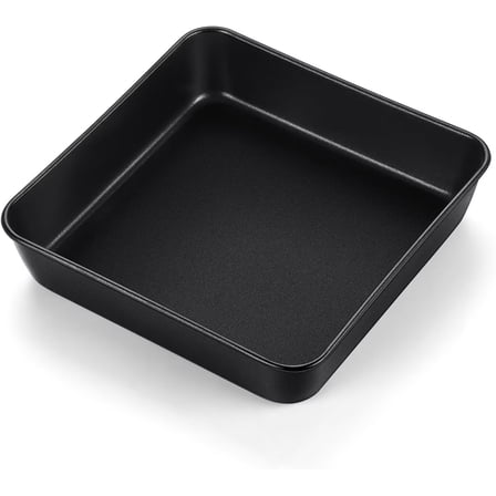 Pakyozj Square Baking Pan, 6 inch Coated Square Cake Lasagna Pan with Stainless Steel Core & Non Stick Coating, for Baking Roasting Serving, Oven Safe, One Piece Design & Deep Wall