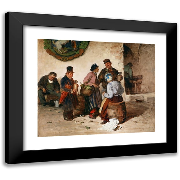 Pal Böhm 14x12 Black Modern Framed Museum Art Print Titled - In the Munich Hofbrauhaus