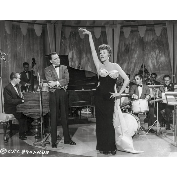 Pal Joey Group of People Watching Woman in Black and White Photo Print (24 x 30)
