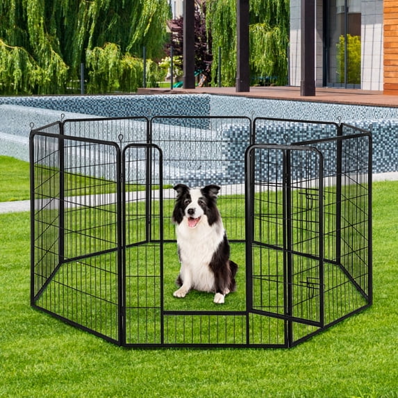 Pal Portable Outdoor and Indoor Metal Black Pet Fence