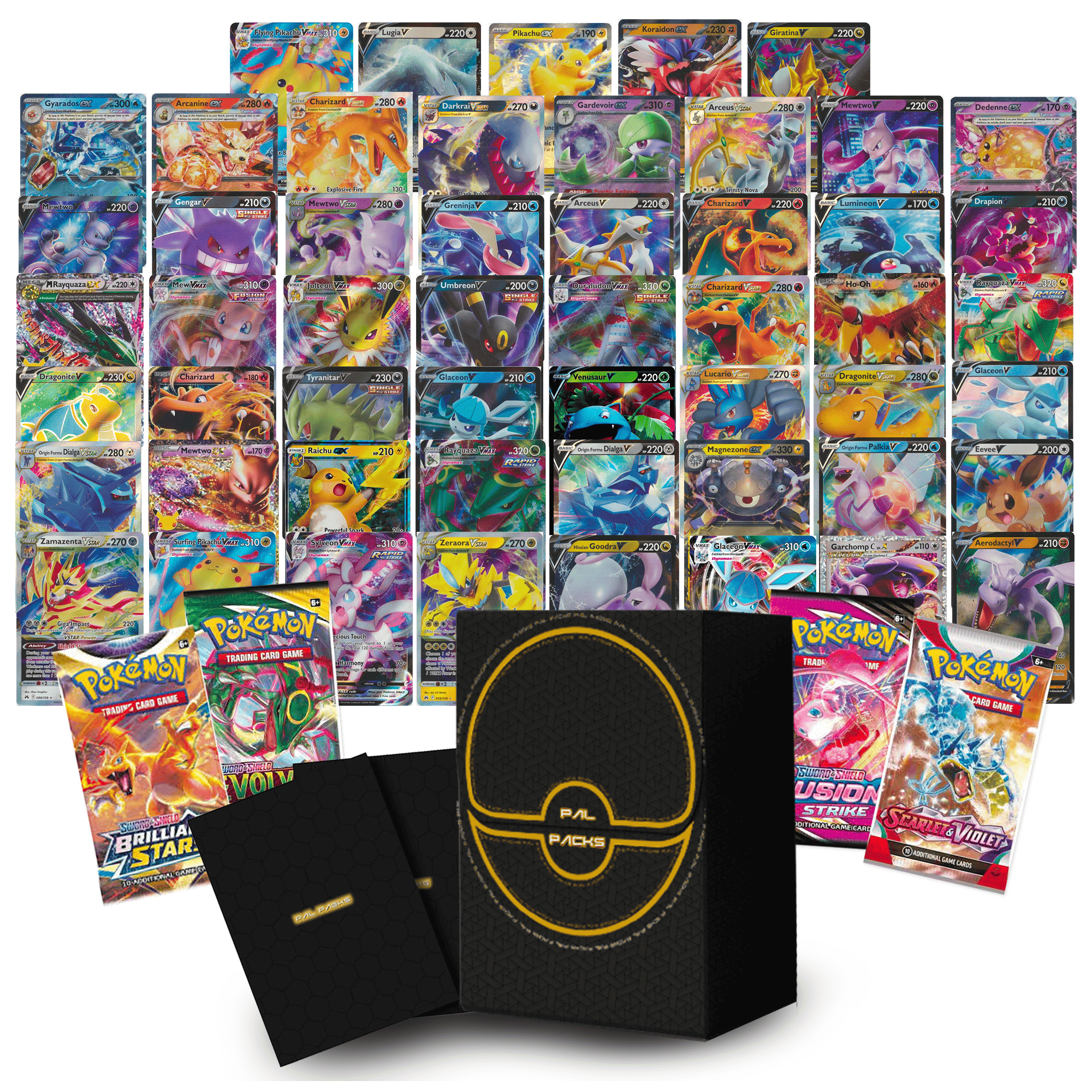 PalPacks Pokemon Trading Card Deck Box 5 Ultra Rare Cards 4 Sealed Booster Packs 65