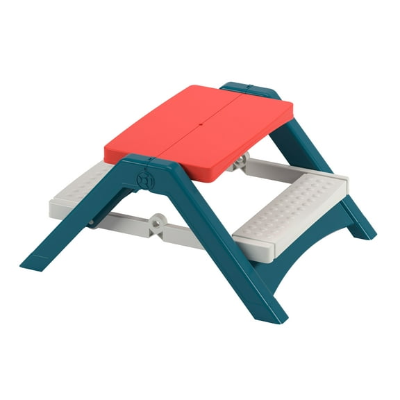 PalPlay 40.6" Foldable Plastic Resin Picnic Table with 2 attached benches, Vibrant Colors