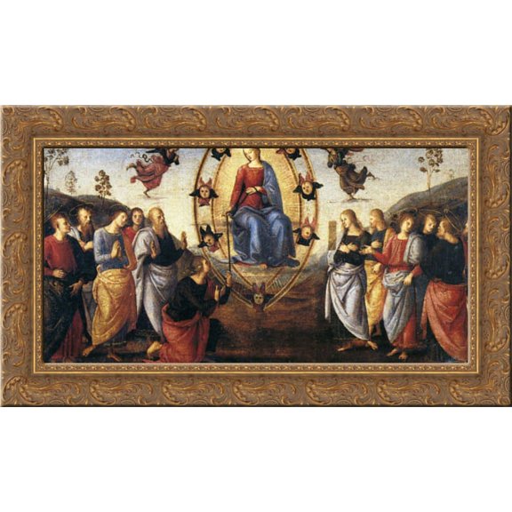 Pala di Fano (Assumption) 24x17 Gold Ornate Wood Framed Canvas Art by Perugino, Pietro