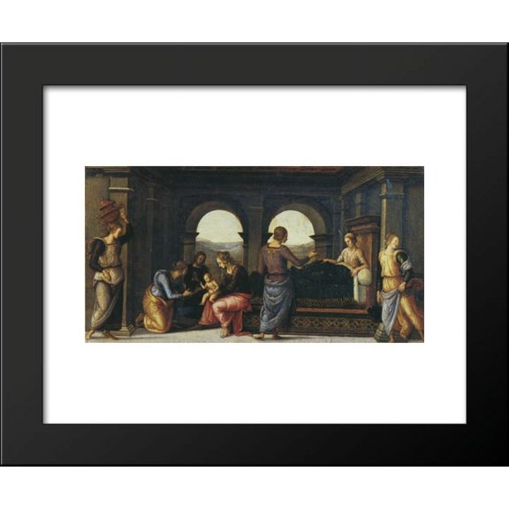 Pala di Fano (Nativity of Mary) 20x24 Framed Art Print by Perugino, Pietro