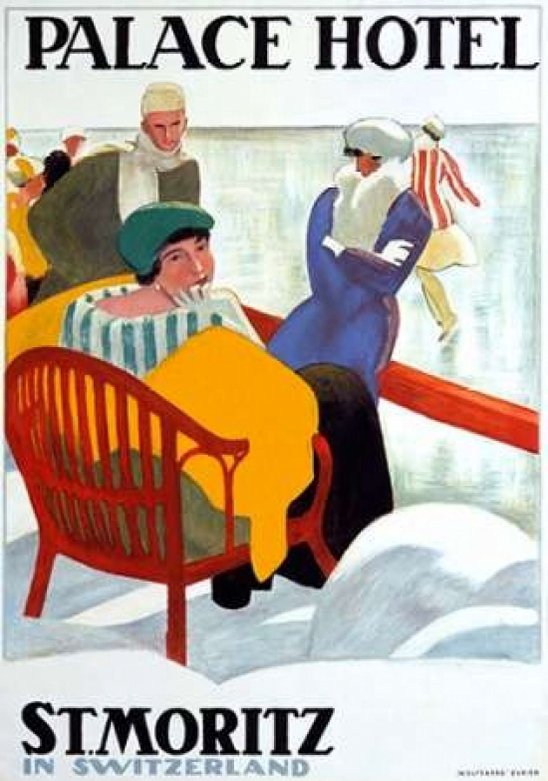 Palace HotelSt Moritz Canvas Art - Emil Cardinaux (20 x 28)