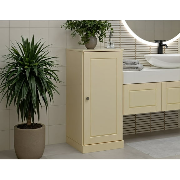 Palace Imports 100% Solid Wood 16.5" Bathroom Cabinet with Solid Door, Yellow