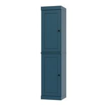Palace Imports 100% Solid Wood 16.5" Kitchen Pantry Storage Cabinet with Doors and Adjustable Shelves, Teal Blue