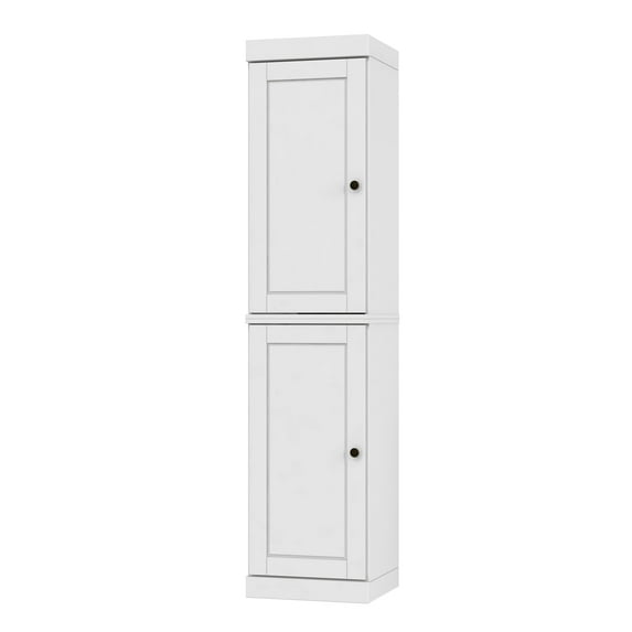Palace Imports 100% Solid Wood 16.5" Kitchen Pantry Storage Cabinet with Doors and Adjustable Shelves, White