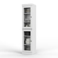 thumbnail image 1 of Palace Imports 100% Solid Wood 16.5" Kitchen Pantry Storage Cabinet with Glass Doors and Adjustable Shelves, White, 1 of 5