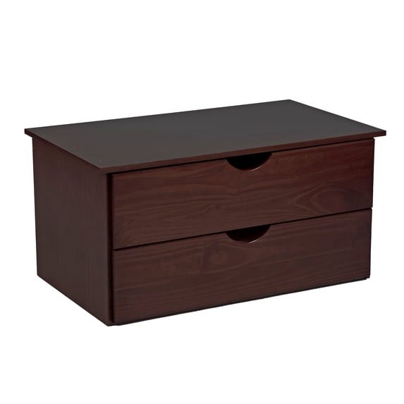 Palace Imports 100% Solid Wood 2-Drawer Internal Chest for Kyle Wardrobe Armoires Java
