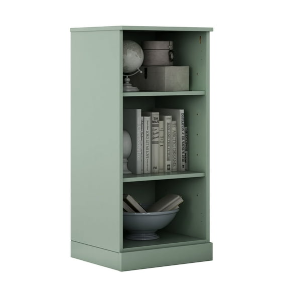 Palace Imports 100% Solid Wood 3-Shelf Bookcase with Adjustable Shelves, Sage