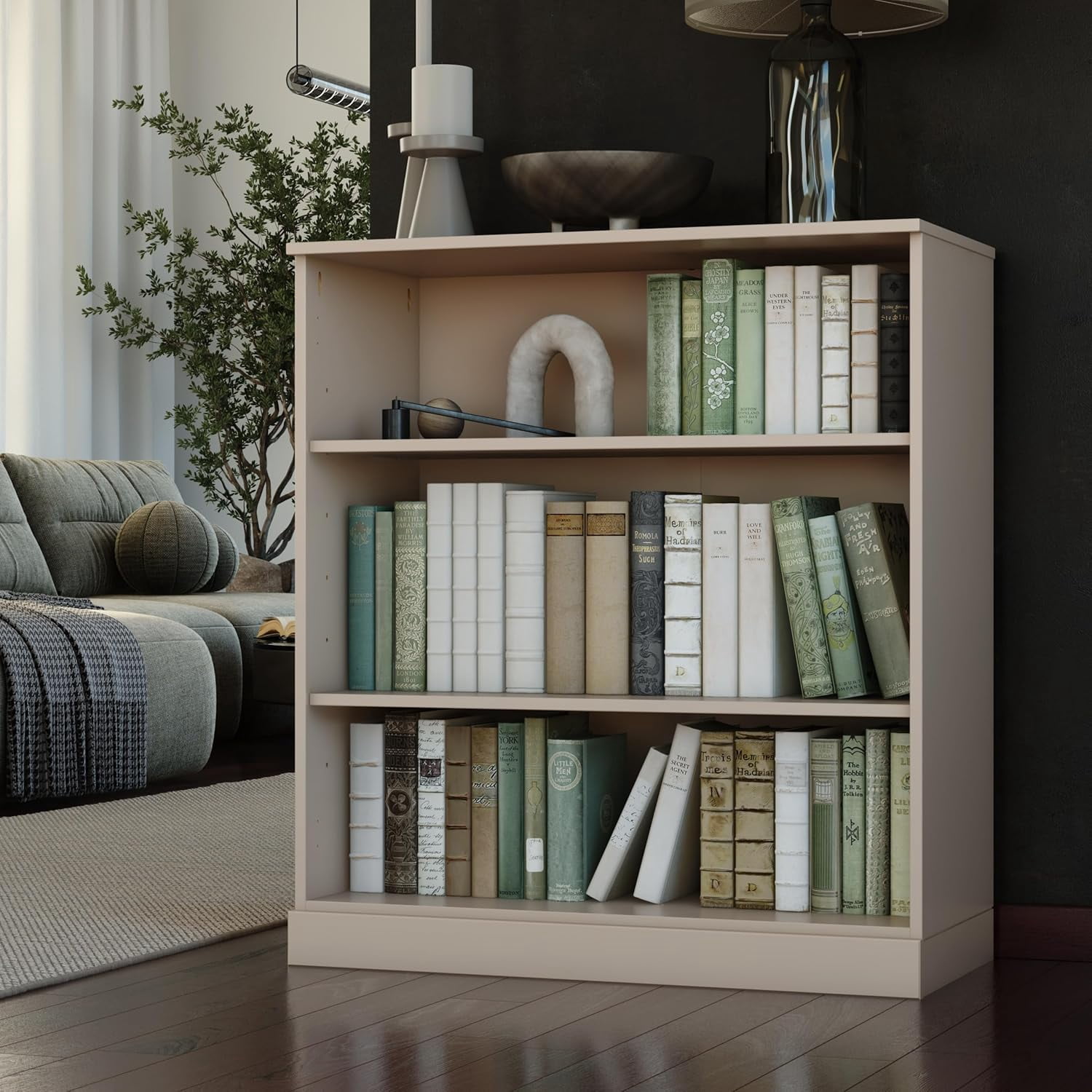 Palace Imports 100% Solid Wood 3-shelf Bookcase with Adjustable Shelves, White