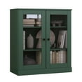 thumbnail image 1 of Palace Imports 100% Solid Wood 3-shelf Bookcase with Adjustable Shelves and Glass Doors, Green, 1 of 5