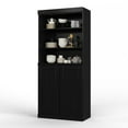 thumbnail image 1 of Palace Imports 100% Solid Wood 32" Kitchen Pantry Cabinet with Solid Doors, Black, 1 of 6