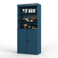 thumbnail image 1 of Palace Imports 100% Solid Wood 32" Kitchen Pantry Cabinet with Solid Doors, Teal Blue, 1 of 6