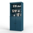 thumbnail image 1 of Palace Imports 100% Solid Wood 32" Kitchen Pantry Storage Cabinet with Doors, Adjustable Shelves and 2-Drawers, Teal Blue, 1 of 5
