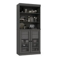 thumbnail image 1 of Palace Imports 100% Solid Wood 32" Kitchen Pantry Storage Cabinet with Glass Doors, Adjustable Shelves and 2-Drawers, Gray, 1 of 6