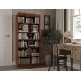 thumbnail image 1 of Solid Wood Bookcase - Stackable Modular 6 Tier Bookshelf - 71.5" Tall x 32" Wide - Mocha Book Shelf w/ Adjustable Shelves, Open Display Book Case for Living Room, Office, 100% Eco-Friendly Wood, 1 of 4