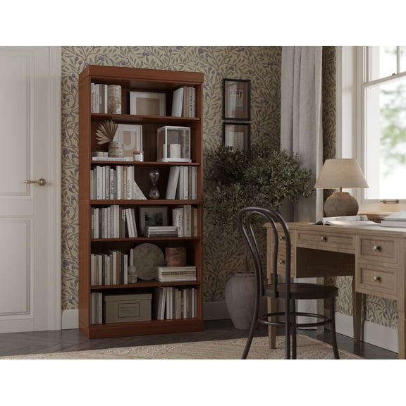 Solid Wood Bookcase - Stackable Modular 6 Tier Bookshelf - 71.5" Tall x 32" Wide - Mocha Book Shelf w/ Adjustable Shelves, Open Display Book Case for Living Room, Office, 100% Eco-Friendly Wood