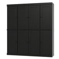 thumbnail image 1 of Palace Imports Solid Wood Pantry Storage - 71.5" Tall, 65" Wide Freestanding Utility Cabinet with 2-Drawer Kit & Adjustable Shelves – Black, Renewable Eco-Friendly 100% Wood, Made in Brazil, 1 of 6