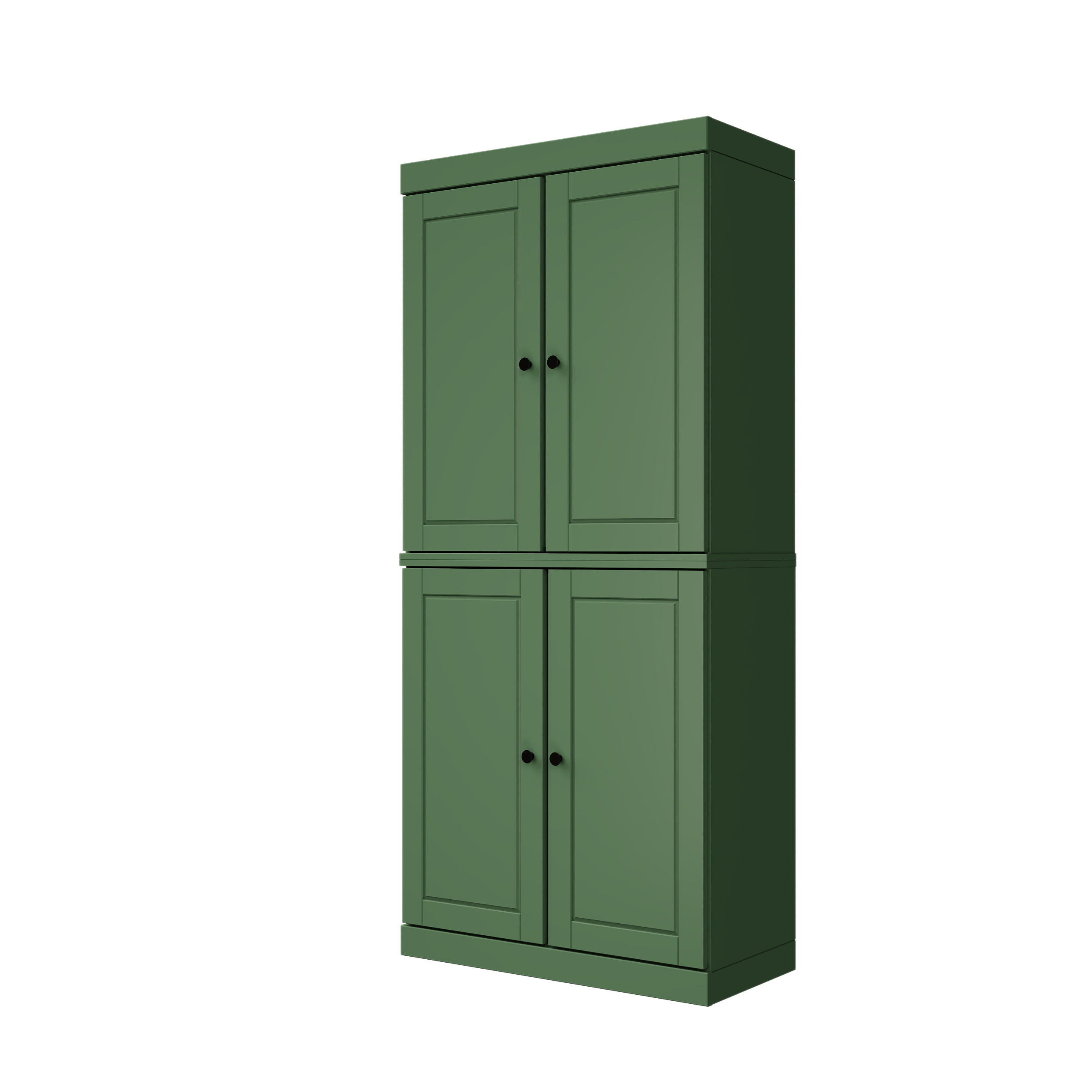 Palace Imports 100% Solid Wood Kitchen Pantry Storage Cabinet with Doors, Adjustable Shelves and 2-Drawers, Green