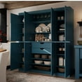thumbnail image 1 of Palace Imports 100% Solid Wood Kitchen Pantry Storage Cabinet with Solid Doors, Adjustable Shelves and 2-Drawers, Teal Blue, 1 of 6