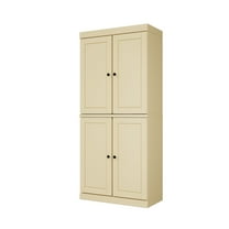 Palace Imports 100% Solid Wood Kitchen Pantry Storage Cabinet with Doors, Adjustable Shelves and 2-Drawers, Yellow