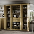 thumbnail image 1 of Palace Imports 100% Solid Wood Kitchen Pantry Storage Cabinet with Solid Doors, Adjustable Shelves and 2-Drawers, Yellow, 1 of 5