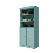 Palace Imports 100% Solid Wood 32" Pantry Cabinet, Solid Wood Doors, Aqua Blue